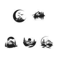 conjunto de logotipo de montanhas vetor