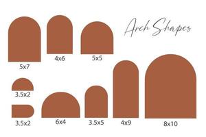 modelo de forma de arco, convites de casamento de arco, convite de corte a laser, menu, cartão de lugar. vetor
