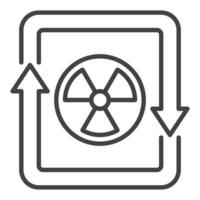 radiação dentro Setas; flechas vetor nuclear zona fino linha ícone ou símbolo