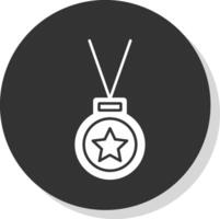 medalha glifo cinzento círculo ícone vetor