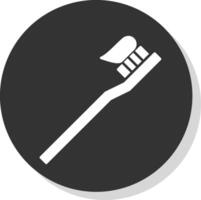 escova de dente glifo cinzento círculo ícone vetor