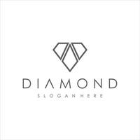 simples diamante linha arte logotipo Projeto vetor modelo