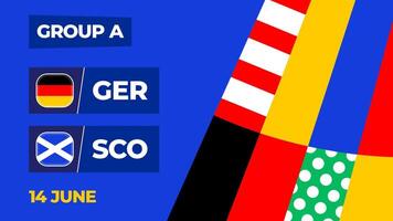 Alemanha vs Escócia futebol 2024 Combine contra. 2024 grupo etapa campeonato Combine versus equipes introdução esporte fundo, campeonato concorrência vetor