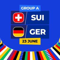 Suíça vs Alemanha futebol 2024 Combine contra. 2024 grupo etapa campeonato Combine versus equipes introdução esporte fundo, campeonato concorrência vetor