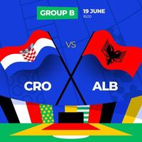 Croácia vs Albânia futebol 2024 Combine contra. 2024 grupo etapa campeonato Combine versus equipes introdução esporte fundo, campeonato concorrência vetor