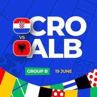 Croácia vs Albânia futebol 2024 Combine contra. 2024 grupo etapa campeonato Combine versus equipes introdução esporte fundo, campeonato concorrência vetor