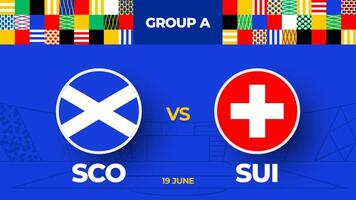 Escócia vs Suíça futebol 2024 Combine contra. 2024 grupo etapa campeonato Combine versus equipes introdução esporte fundo, campeonato concorrência vetor