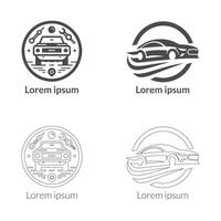 mínimo logótipo carro ilustração Projeto. simples logotipo para uma companhia ou oficinas. vetor