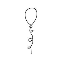 celebração fofa balão. mão desenhado rabisco vetor ilustração