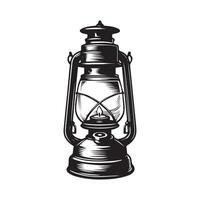 uma Preto e branco desenhando do uma luminária com uma barco a vela em isto vetor