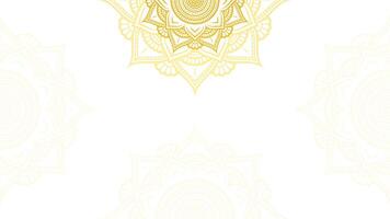 etéreo dourado lótus mandala padronizar em dourado em branco branco vetor fundo