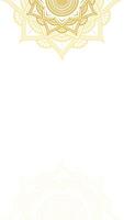 encantador elegância do ouro e branco em branco vertical vetor fundo com floral lótus mandala arte