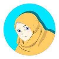 lindo menina dentro hijab. adolescente. fofa desenho animado. vetor