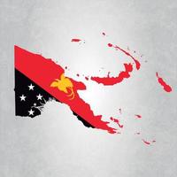 mapa de papua nova guiné com bandeira vetor