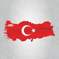 mapa da Turquia com bandeira vetor