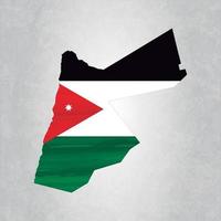mapa da Jordânia com bandeira vetor