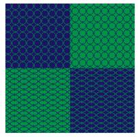 padrões de cadeia geométrica azul e verde vetor