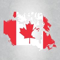 mapa do canadá com bandeira vetor