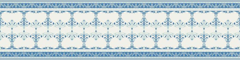 azul horizontal desatado vintage padronizar para papel de parede e fronteiras. vetor