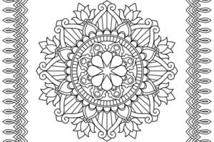 mandala coloração página para crianças e adultos página para relaxamento e meditação. circular padronizar. decorativo enfeite étnico oriental estilo. linha arte desenhando coloração página. ilustração vetor