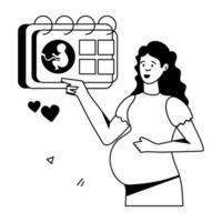 gravidez Atividades plano ícones vetor