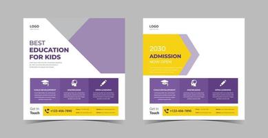 pacote de design de mídia social de admissão escolar. admissão acontecendo no pacote de design de cartaz. vetor