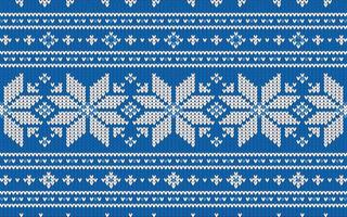 padrão jacquard de natal com flocos de neve brancos e azuis vetor