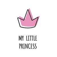meu pequeno Principe, coroa poster, bem-vinda bebê convite, bebê chuveiro convite, interior decoração, cartão, mão retirou, rabisco vetor