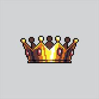 pixel arte ilustração rei coroa. pixelizada coroa. clássico rei coroa pixelizada para a pixel arte jogos e ícone para local na rede Internet e jogo. velho escola retrô. vetor