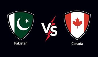 Paquistão vs Canadá bandeira Projeto vetor