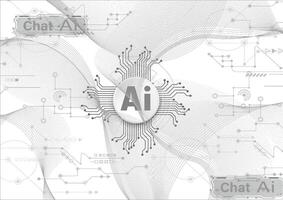 chatbot aberto e linha tecnologia rede fundo. inteligente ai ou artificial inteligência ilustração usando chatbot.digital tecnologia. vetor