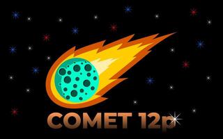 cometa 12h ilustração. cometa 12 p, cometa vetor