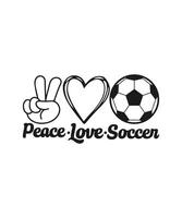 Paz amor futebol futebol logotipo camiseta Projeto vetor
