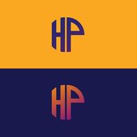 modelo de vetor de logotipo de carta hp criativo forma moderna colorido monograma círculo logotipo empresa logotipo grade logotipo