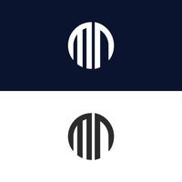 modelo de vetor de logotipo de carta mn criativo forma moderna colorida monograma círculo logotipo empresa logotipo grade logotipo
