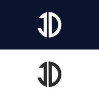 modelo de vetor de logotipo de letra jd criativo forma moderna colorida monograma círculo logotipo empresa logotipo grade logotipo