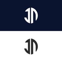 modelo de vetor de logotipo de carta jn criativo forma moderna colorida monograma círculo logotipo empresa logotipo grade logotipo