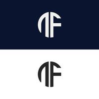 modelo de vetor de logotipo de letra nf criativo forma moderna colorida monograma círculo logotipo empresa logotipo grade logotipo