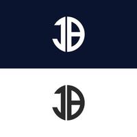 modelo de vetor de logotipo de carta jb criativo forma moderna colorida monograma círculo logotipo empresa logotipo grade logotipo