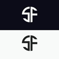modelo de vetor de logotipo de carta sf criativo forma moderna colorida monograma círculo logotipo empresa logotipo grade logotipo