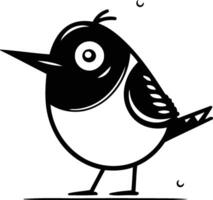 engraçado desenho animado pássaro. ilustração isolado em uma branco fundo. vetor