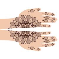 mehndi mãos para Casamento convite cartões vetor