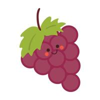 fofa mão desenhando desenho animado uva fruta. fofa desenhando para ícone, adesivo vetor