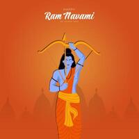 feliz ram navami festival da índia postagem de mídia social vetor