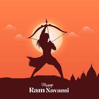 feliz ram navami festival da índia postagem de mídia social vetor