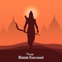 feliz ram navami festival da índia postagem de mídia social vetor