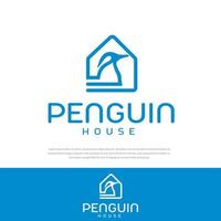 ilustração vetorial de casa de pinguim de logotipo simples vetor