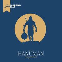 feliz Hanuman Jayanti social meios de comunicação postar a festival do Índia vetor