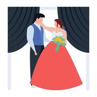 conceitos de casal de noivos vetor