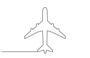 avião passageiro avião veículo 1 linha arte Projeto vetor